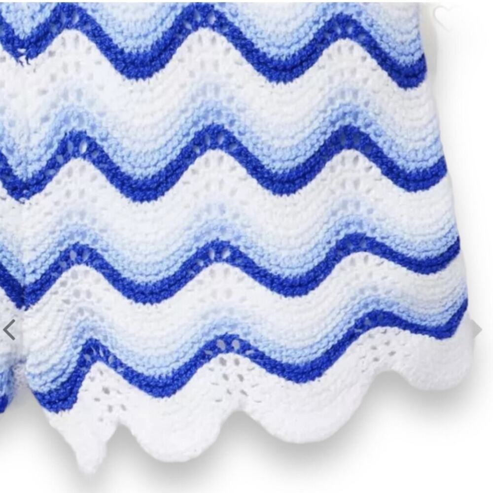 Janie and Jack NWT Blue and White Crochet Short. Size 8 - Picture 3 of 4
